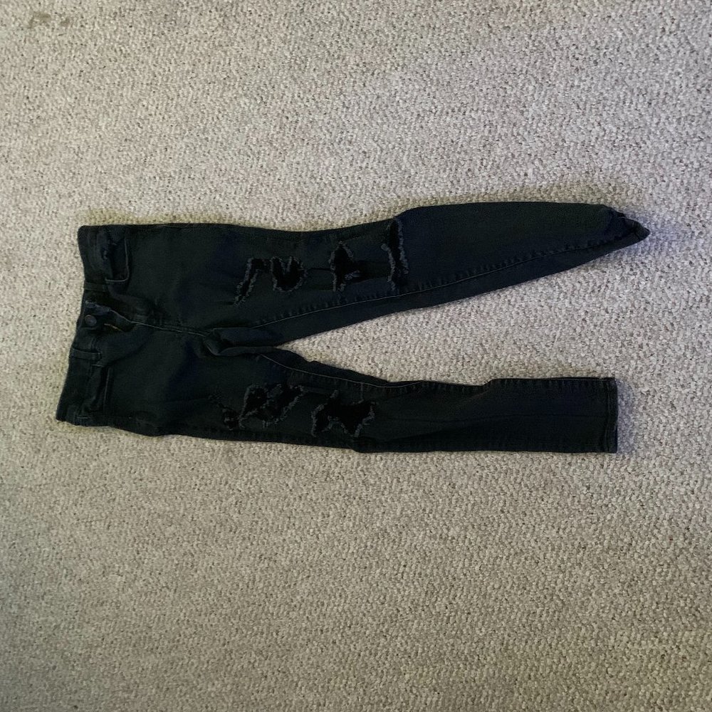 american eagle black ripped jeans